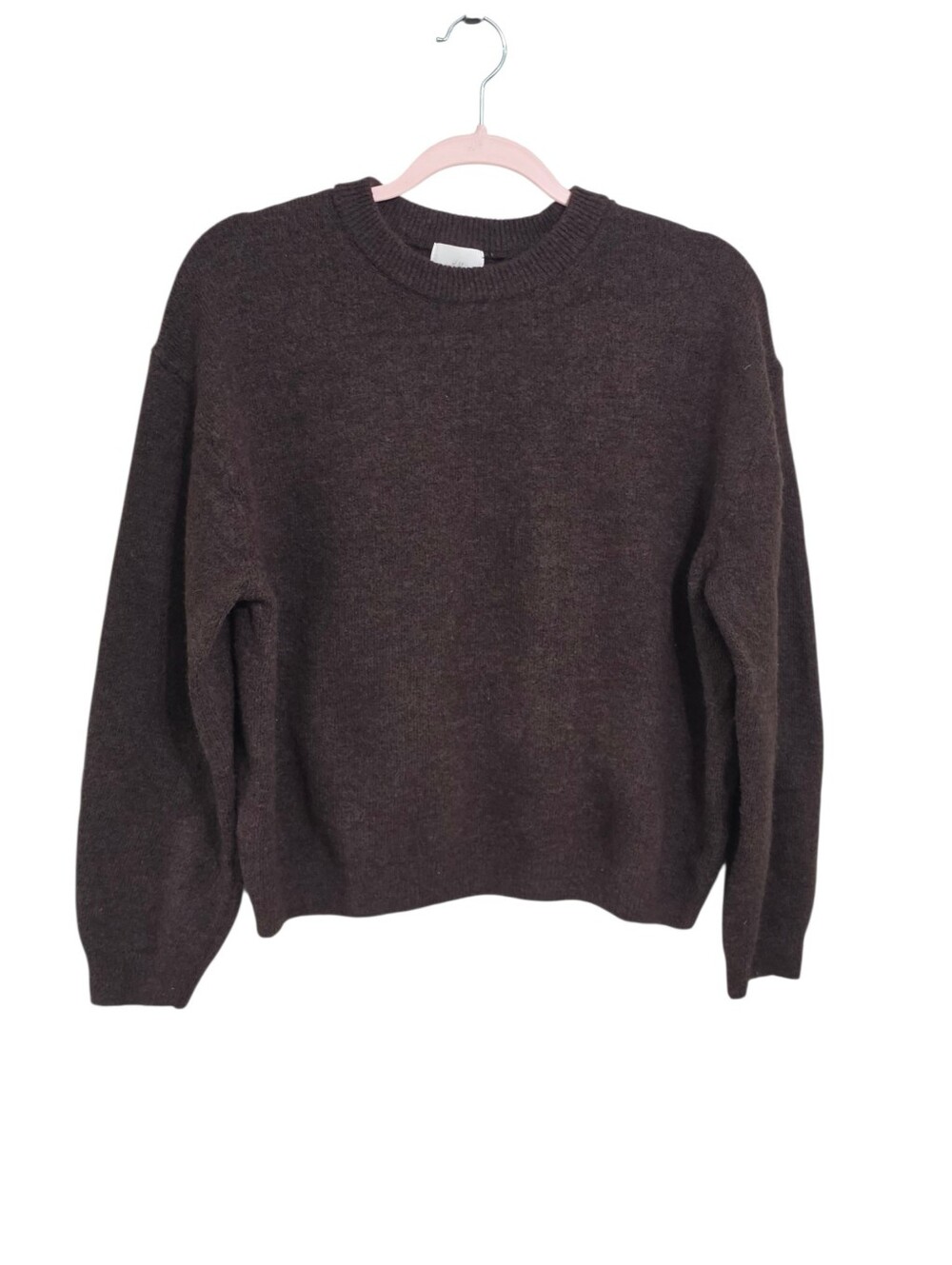 H&M Chocolate Brown Oversized Sweater XS Capsule Granola Grunge Minimalist